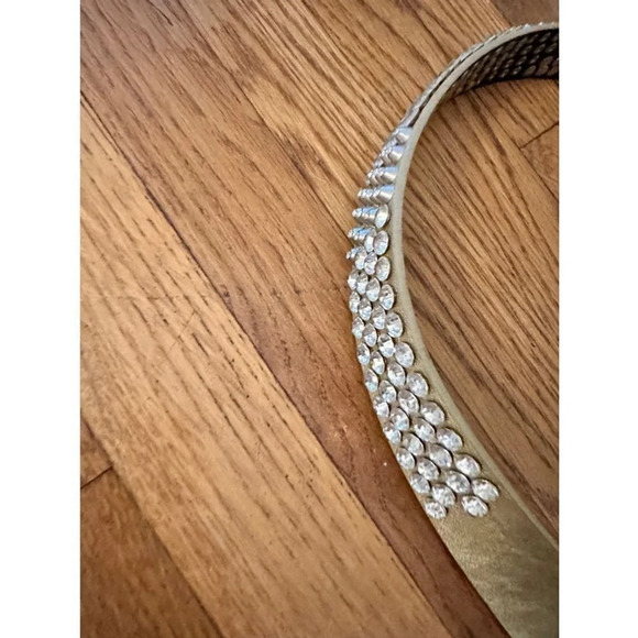 MMS Design Studio Tan Leather Rhinestone Western Belt Large - Picture 4 of 7